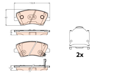 Set di 4 pastiglie freno TRW GDB2203