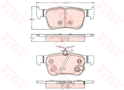 Set di 4 pastiglie freno TRW GDB2256