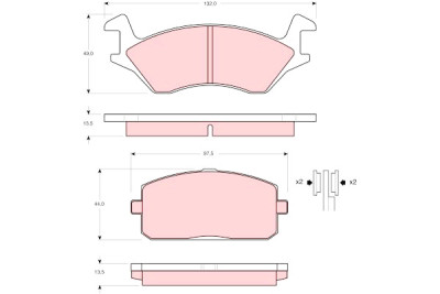 Set di 4 pastiglie freno TRW GDB234