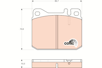 Set di 4 pastiglie freno COTEC TRW GDB242