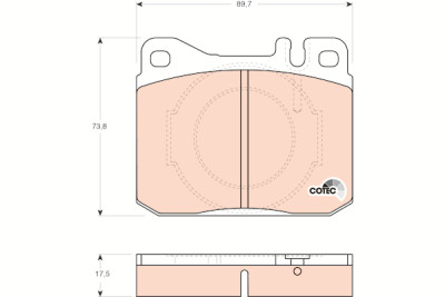 Set di 4 pastiglie freno COTEC TRW GDB264