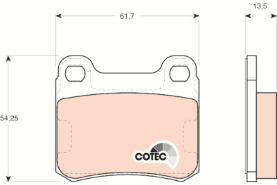 Set di 4 pastiglie freno COTEC TRW GDB294