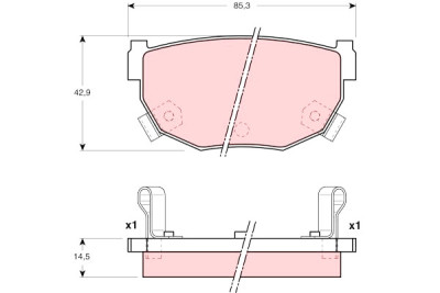 Set di 4 pastiglie freno TRW GDB3143