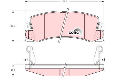 Set di 4 pastiglie freno COTEC TRW GDB3164
