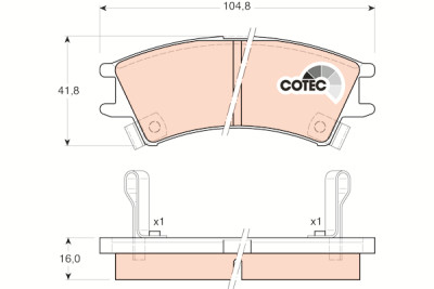 Set di 4 pastiglie freno COTEC TRW GDB3165