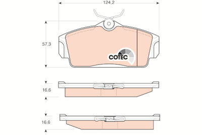 Set di 4 pastiglie freno COTEC TRW GDB3168