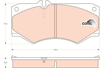 Set di 4 pastiglie freno COTEC TRW GDB317