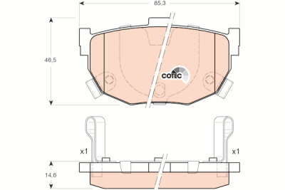 Set di 4 pastiglie freno COTEC TRW GDB3170