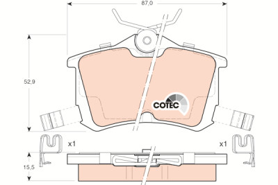 Set di 4 pastiglie freno COTEC TRW GDB3190