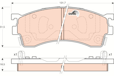 Set di 4 pastiglie dei freni COTEC