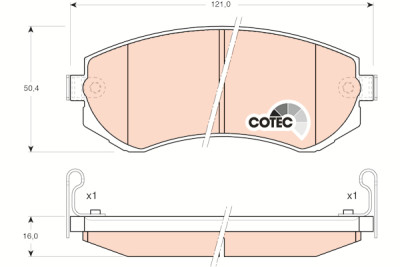 Set di 4 pastiglie freno COTEC TRW GDB3208