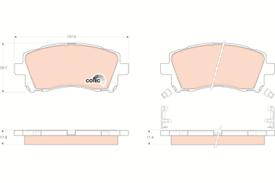 Set di 4 pastiglie freno COTEC TRW GDB3217