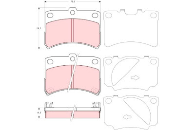 Set di 4 pastiglie freno TRW GDB3219