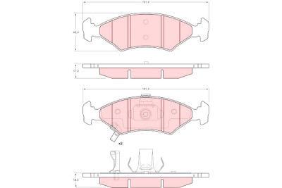 Set di 4 pastiglie freno TRW GDB3224
