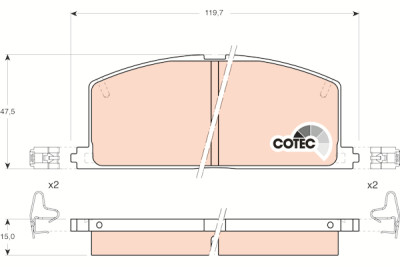 Set di 4 pastiglie dei freni COTEC