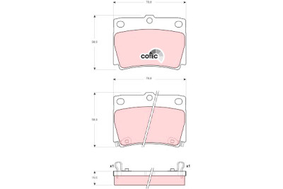 Set di 4 pastiglie freno COTEC TRW GDB3239