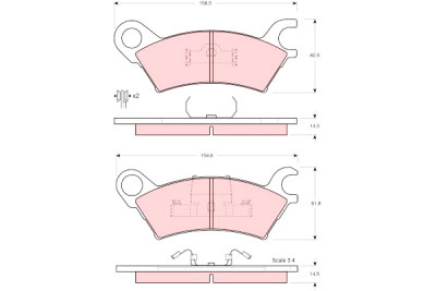 Set di 4 pastiglie freno TRW GDB324
