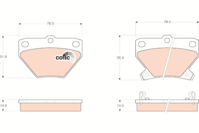 Set di 4 pastiglie freno COTEC TRW GDB3243