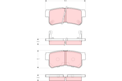 Set di 4 pastiglie freno TRW GDB3258