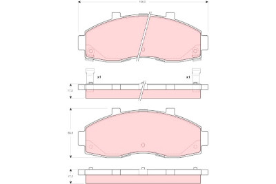 Set di 4 pastiglie freno TRW GDB3263