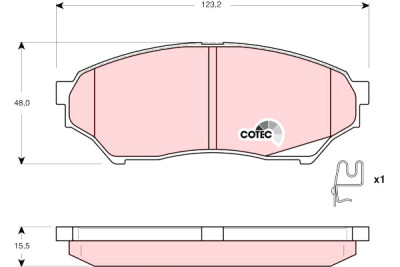 Set di 4 pastiglie freno COTEC TRW GDB3270
