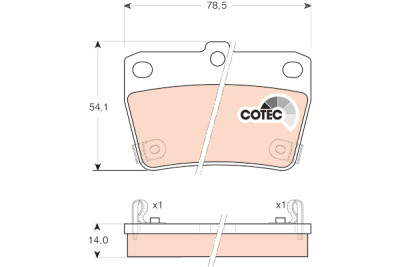 Set di 4 pastiglie freno COTEC TRW GDB3279