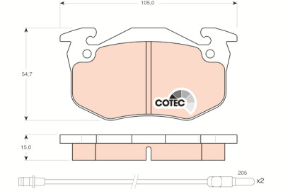 Set di 4 pastiglie freno COTEC TRW GDB328