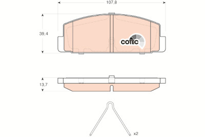 Set di 4 pastiglie freno COTEC TRW GDB3311