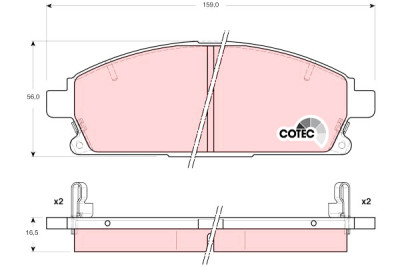 Set di 4 pastiglie freno COTEC TRW GDB3312