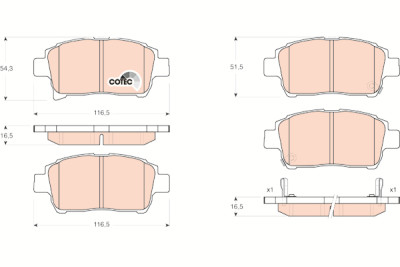 Set di 4 pastiglie freno COTEC TRW GDB3317