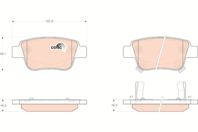 Set di 4 pastiglie freno COTEC TRW GDB3337