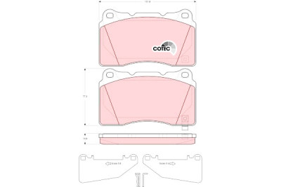 Set di 4 pastiglie freno COTEC TRW GDB3349