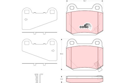 Set di 4 pastiglie dei freni COTEC