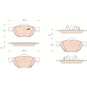 Set di 4 pastiglie dei freni COTEC
