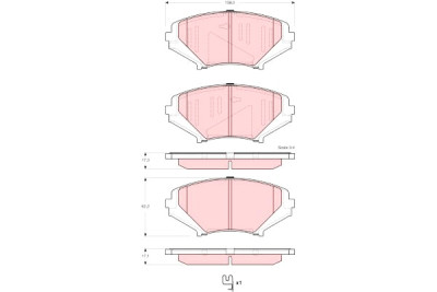 Set di 4 pastiglie freno TRW GDB3356
