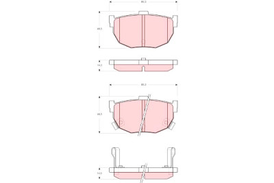 Set di 4 pastiglie freno TRW GDB3368