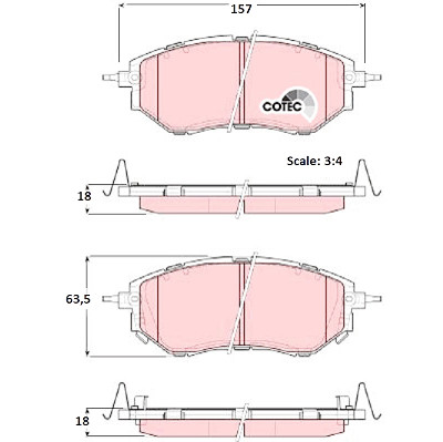 Set di 4 pastiglie freno COTEC TRW GDB3372