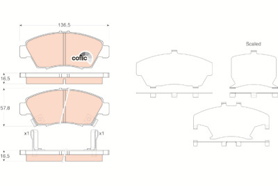 Set di 4 pastiglie freno COTEC TRW GDB3375