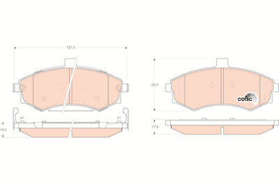 Set di 4 pastiglie freno COTEC TRW GDB3378