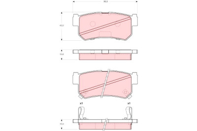 Set di 4 pastiglie freno TRW GDB3382