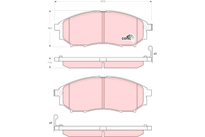 Set di 4 pastiglie freno COTEC TRW GDB3392