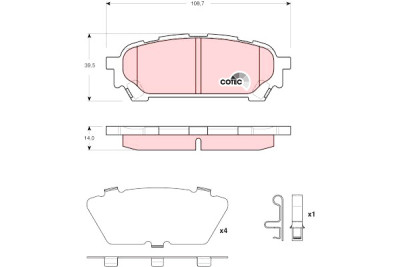 Set di 4 pastiglie freno COTEC TRW GDB3395