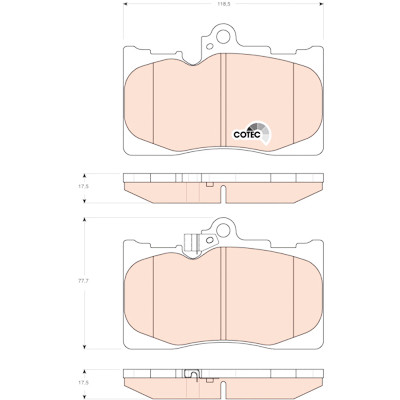 Set di 4 pastiglie freno COTEC TRW GDB3398