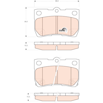 Set di 4 pastiglie freno COTEC TRW GDB3399