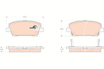 Set di 4 pastiglie freno COTEC TRW GDB3407