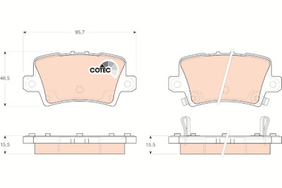 Set di 4 pastiglie freno COTEC TRW GDB3408