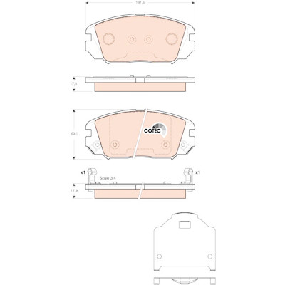 Set di 4 pastiglie freno COTEC TRW GDB3409
