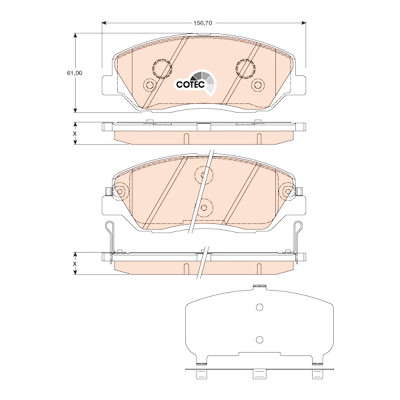 Set di 4 pastiglie freno COTEC TRW GDB3418
