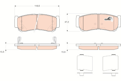 Set di 4 pastiglie freno COTEC TRW GDB3419