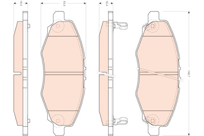 Set di 4 pastiglie freno TRW GDB3427
